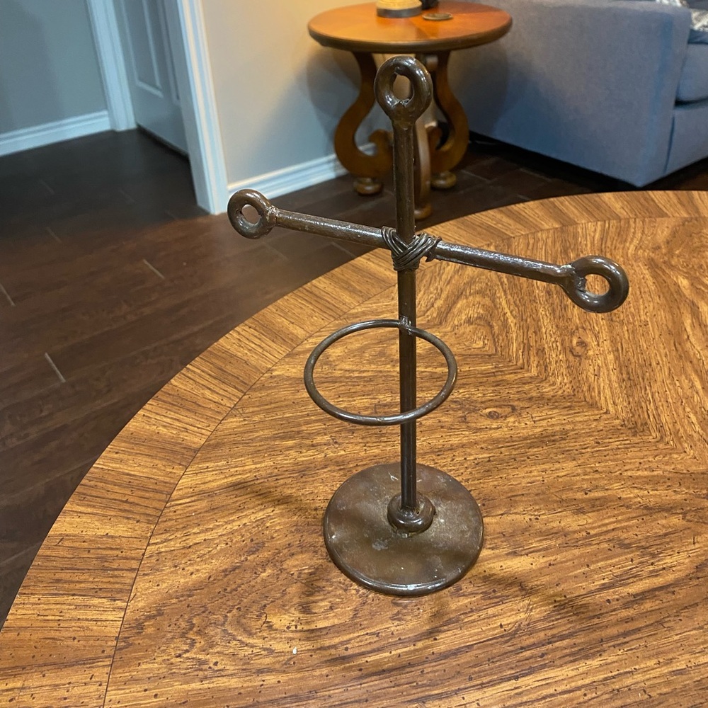 Rustic Brown Metal Cross Votive Candle Holder